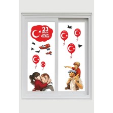 Mediterian 23 Nisan Atatürk ve Çocuk Duvar Sticker 50 x 70 cm