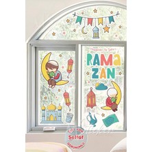 Mediterian Ramazan Temalı Renkli Eğitici ve Eğlenceli Şeffaf Sticker Seti, Çocuklar İçin Çoklu Parça