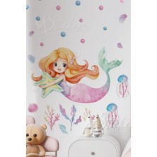 Mediterian Deniz Temalı Çocuk Odası Duvar Sticker Seti, Çok Renkli, 5+ Parça