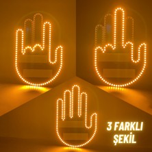 Dekohop El Orta Parmak Led Kumandalı Araç Içi Reflektör Arka Cam 205 Led 3 Modlu Eğlenceli Mesaj Gösterici