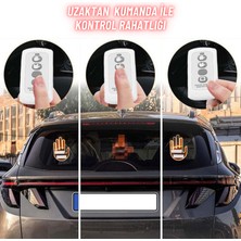 Dekohop El Orta Parmak Led Kumandalı Araç Içi Reflektör Arka Cam 205 Led 3 Modlu Eğlenceli Mesaj Gösterici