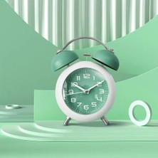 Keyfim Shop Dekoratif Işıklı Metal Masa Üstü Alarmlı Çalar Saat