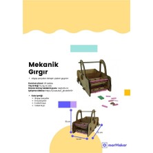 Türk Malı Mekanik Gırgır Robot Ahşap Oyuncak Stem Eğitim Seti Çocuklar Için Boyanabilir Maket