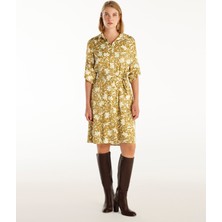 Kuşaklı Uzun Kollu Gömlek Elbise