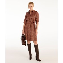 Kuşaklı Uzun Kollu Gömlek Elbise