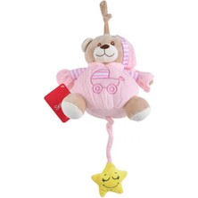 Packt Mall Müzikli Şapkalı Ayı 19 cm Pembe Pelüş Ayı Çocuk Oyuncak