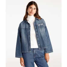 Çift Cep Detaylı Denim Gömlek