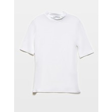 Dilvin 30481 Yüksek Yakalı Tshirt-Siyah