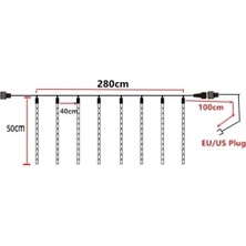 Nydecorist Meteor Kayan LED Tüpleri Sarı Işık 8 Tüp