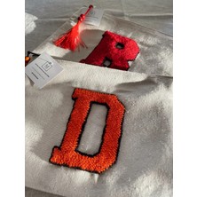 Majalis Design Punch Işlemeli, Astarlı, Kişiye Özel Harf Desenli Clutch - Makyaj Çantası, Çok Renkli
