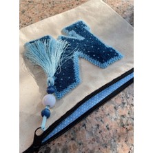 Majalis Design Punch Işlemeli, Astarlı, Kişiye Özel Harf Desenli Clutch - Makyaj Çantası, Çok Renkli