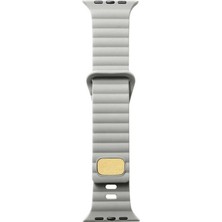 Lopard Apple Watch 1/2/3/4/5/6/7/8/9/s E 42MM 44MM Şeritli Silikon Kordon Krd-73