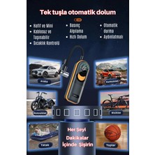 Airslim Mini Taşınabilir Şarjlı Araba Hava Kompresörü LED Işıklı Oto Araç Lastik Top Şişirme Pompası