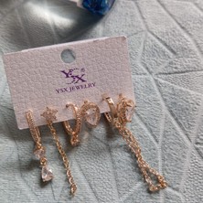 Kashpanya Çelik Gold 6'lı Küpe