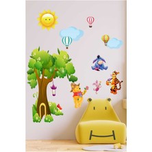 Mediterian Renkli çocuk odası duvar stickerları, Winnie The Pooh ve arkadaşları, 5+ parça