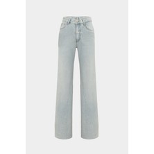 High Waist Wed Leg Kar Yıkama Geniş Paça Dikişsiz Jean