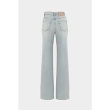 High Waist Wed Leg Kar Yıkama Geniş Paça Dikişsiz Jean