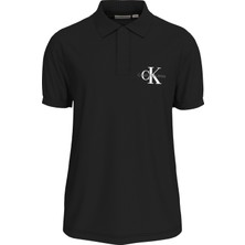 Erkek Marka Logolu Pamuklu Polo Yakalı Kısa  Kollu Günlük Kullanıma Uygun Şık Görünümlü Siyah Polo Yaka T-Shirt J30J325664-BEH