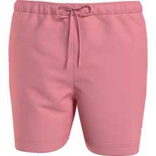 Tommy Hilfiger Erkek Marka Logolu Elastik Büzme Ipli Iki Yan Cepli Bir Arka Cepli File Astarlı Pembe1 Deniz Şortu UM0UM03147-TIC