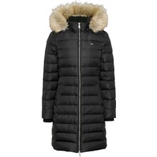 Kadın / Kız Marka Logolu Kapüşonlu Şık Görünümlü Full Fermuarlı Günlük Kullanıma Uygun Siyah Mont DW0DW18864-BDS