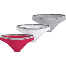 Kadın / Kız Marka Logolu Elastik Bantlı Günlük Kullanıma Uygun Beyaz-Gri-Pembe Külot 000QD5207E-NP4