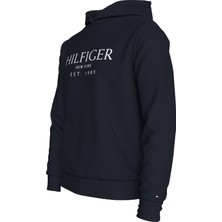 Erkek Marka Logolu Kapüşonlu Şık Görünüşlü Lacivert Sweatshirt MW0MW35523-DW5