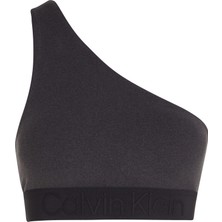 Calvin Klein Kadın / Kız Marka Logolu Elastik Bantlı Tek Omuzlu Şık Görünüşlü Siyah Spor Sütyeni 00GWF4K119-BAE