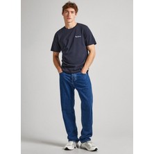 Pepe Jeans Bisiklet Yaka Baskılı Lacivert Erkek T-Shirt PM509367 594 Sıngle Clıford