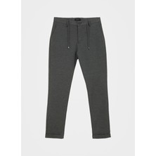 Fabrika Bağlamalı Bel Duble Paça Antrasit Erkek Chino Pantolon F4WM-PNT 2430