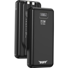 BP18 22.5W 20.000MAH LCD Ekran Dahili Kablolu Taşınabilir Powerbank (Siyah)