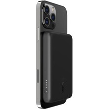 Manyetik Kablosuz Güç Bankası 2.5k (Magsafe ile Uyumlu Taşınabilir Şarj Cihazı, 2500 Mah Küçük Kapasiteli Kompakt Mini Hızlı Şarj, Usb-C - Usb-C Kablosu Dahil) - Siyah