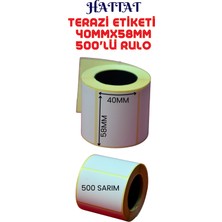 Hattat Terazi Etiketi 40MM x 58MM 500'LÜ Termal Rulo Etiket Dayanıklı Net Baskı