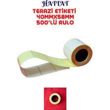 Hattat Terazi Etiketi 40MM x 58MM 500'LÜ Termal Rulo Etiket Dayanıklı Net Baskı