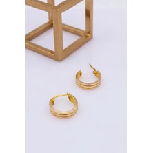 Latif Kuyumcu 22 Ayar Altın Kalemli Halka Küpe