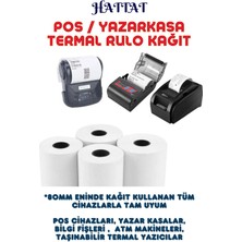 Hattat 10 Adet Rulo 80mmx30m Pos Ve Yazar Kasa Termal Rulo Yüksek Kaliteli Dayanıklı Tam Metraj Net Baskı