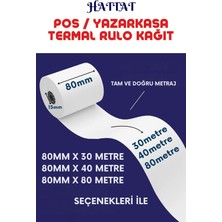 Hattat 10 Adet Rulo 80mmx30m Pos Ve Yazar Kasa Termal Rulo Yüksek Kaliteli Dayanıklı Tam Metraj Net Baskı