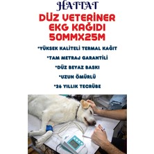 Hattat 10 Rulo Veteriner Ekg 50mmx25metre Tam Metrajlı Yüksek Kaliteli Düz Rulo Termal Kağıt