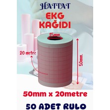 Hattat 50 Adet Rulo Ekg Ecg 50mmx20metre Tam Metrajlı Yüksek Kaliteli Hassas Karelajlı Rulo Termal Kağıt