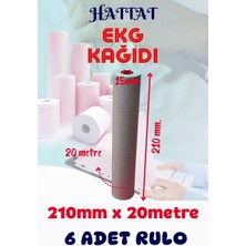 Hattat 6 Adet Rulo Ekg Ecg 210mmx20metre Tam Metrajlı Yüksek Kaliteli Hassas Karelajlı Rulo Termal Kağıt