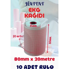 FRM 10 Adet Rulo Ekg Ecg 80MMX20METRE Tam Metrajlı Yüksek Kaliteli Hassas Karelajlı Rulo Termal Kağıt