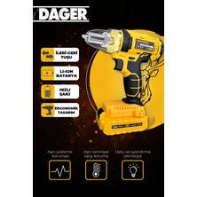 Dager Mark II Darbeli Matkap 24 V 5 Ah Metal Şanzıman Çift Akülü Şarjlı Matkap Vidalama 24 Parça Set + Pas Sökücü