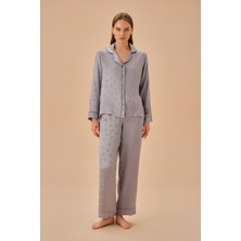 Suwen Pointy Gömlek Yaka Pijama Takımı