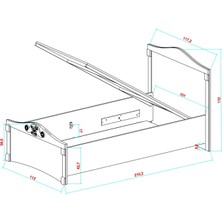 Meltem Blackbeard Çocuk Odası Tek Kişilik Amortisörlü Karyola 100X200 cm