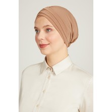 İhvan Online Çapraz 3 Bantlı Çift Taraflı Tesettür Bone Açık Kahve