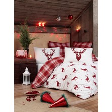 Eponj Home Çift Kişilik Nevresim Takımı Geyik Bordo