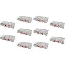 Mediterian Beyaz 17 cm pamuklu yedek ıslak mop paspas ucu, 10 adet