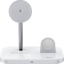 Benks Kablosuz Şarj Standı Max 23W Benks W16 3in1 Telefon&akıllı Saat&kulaklık Wireless Şarj Beyaz