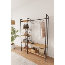 Mobitopya Nilamu Elbise Dolabı / Metal Aksamlı / Atlantik Çam / Açık Dolap / Organizer / Askılık