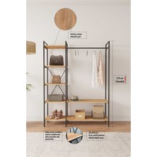 Mobitopya Nilamu Elbise Dolabı / Metal Aksamlı / Atlantik Çam / Açık Dolap / Organizer / Askılık