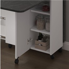 Asra Trend Katlanır Mutfak Yemek Çalışma Masası Km-30 Royal Mermer